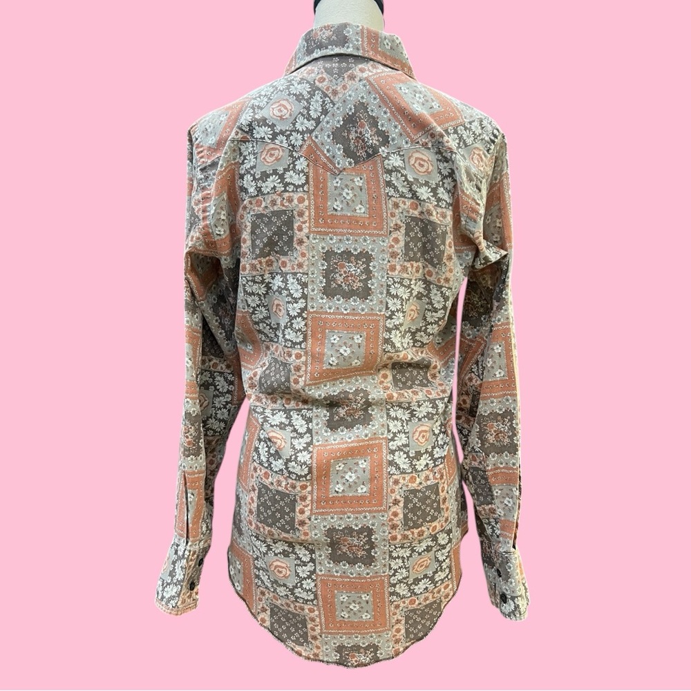 Vintage 70’s 80s Wrangler Patchwork Western Shirt - Picture 7 of 10